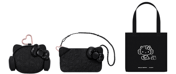 Sony × Hello Kitty 聯乘禮品：收納包、斜背包與托特包