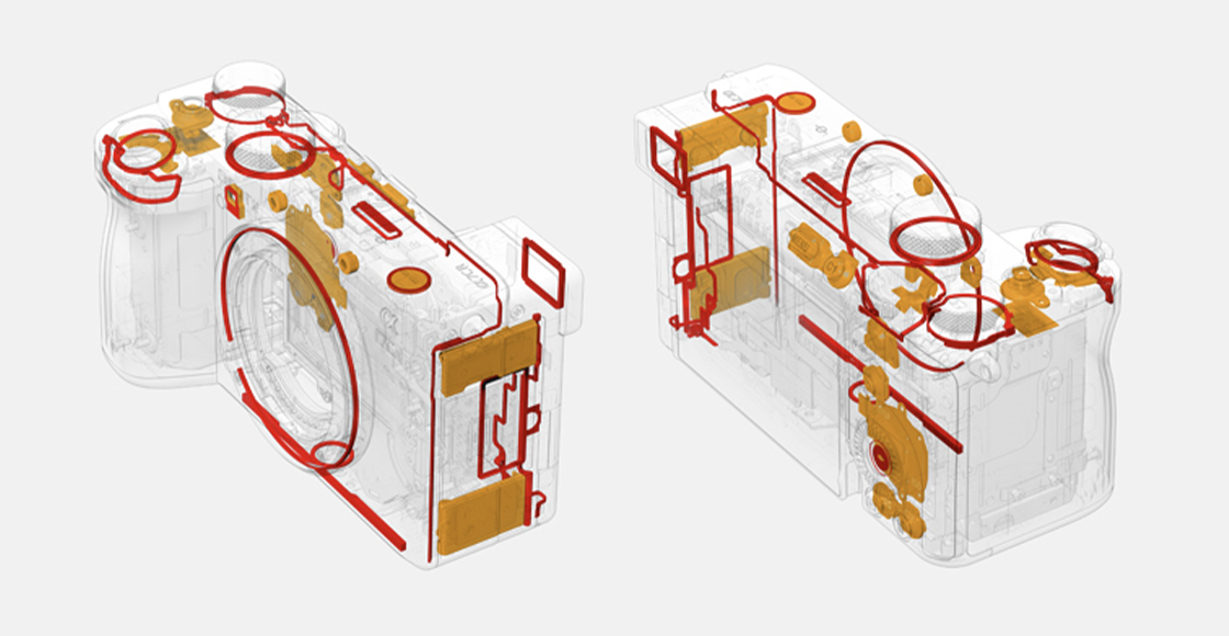 展示防塵防潮密封件位置的插圖